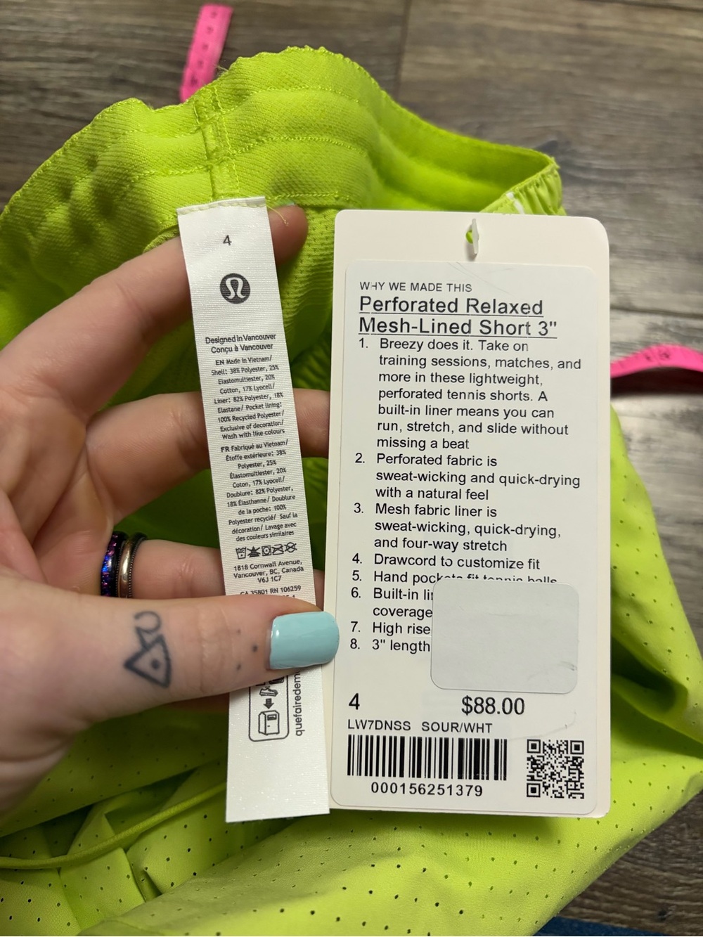 NWT Lululemon Court Rival High-Rise Short 3" *Perforated Sour Grape/White Size 4 - Picture 2 of 9